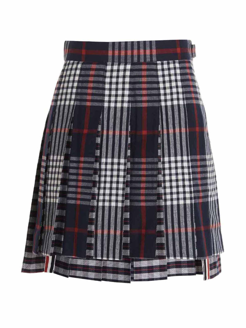 Thom Browne Blue Check Skirt