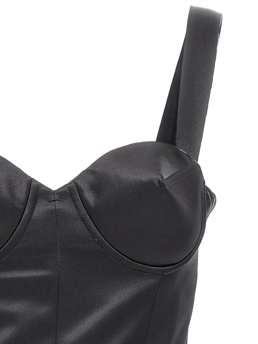 ワンピース MAISON MARGIELA Contrast stitching corset dress Black Maison Margiela Black Contrast Stitching Corset Dress for