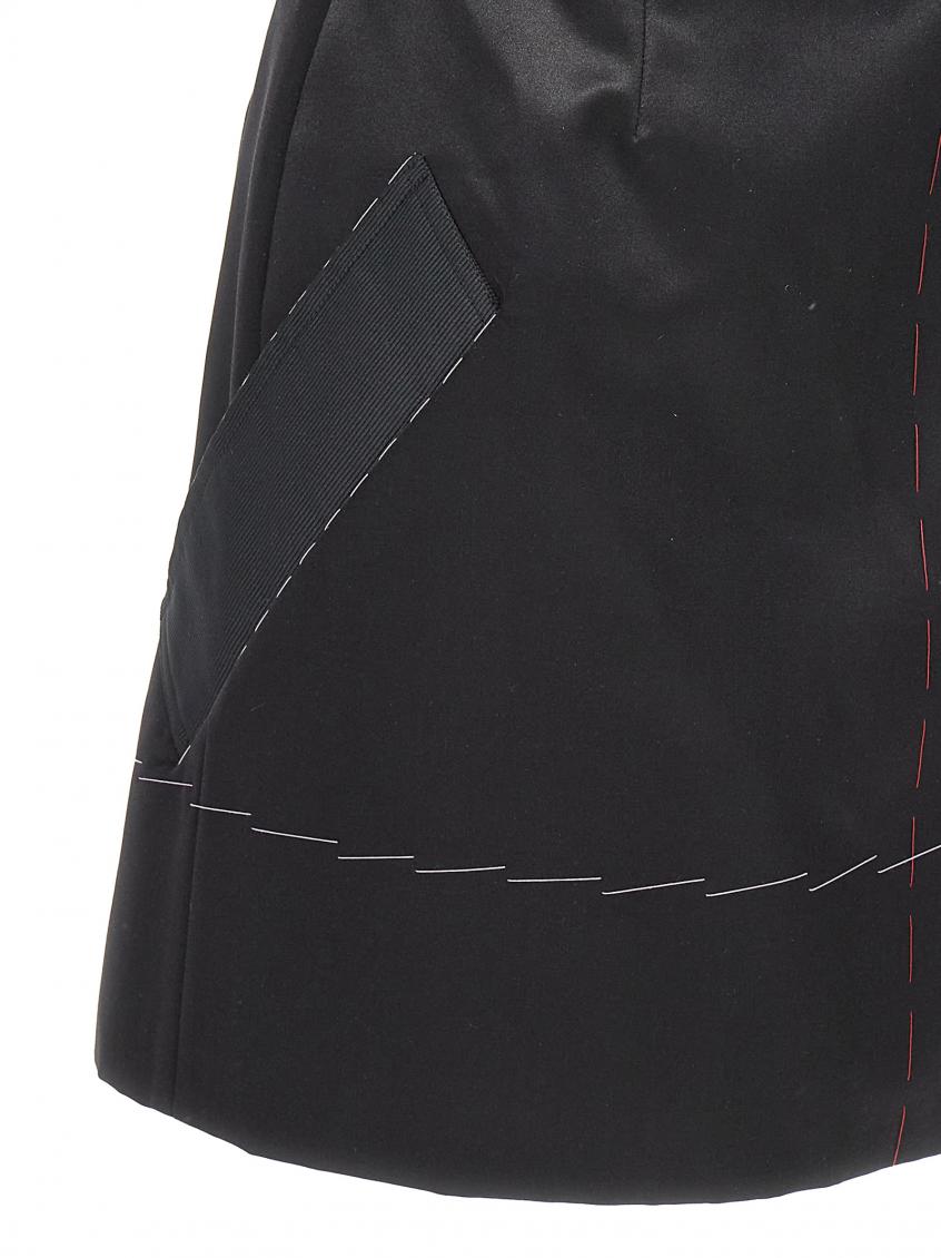 Maison Margiela Black Contrast Stitching Corset Dress for