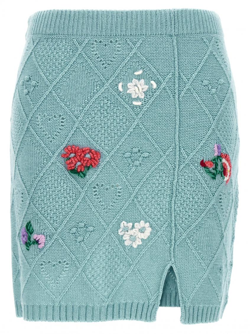 Twinset Embroidery Skirt Skirts Light Blue In Light Blue