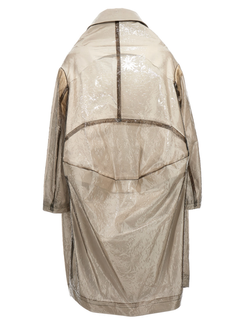 トレンチコート COMME des GARCONS Oversize texture trench coat Comme Des Garcons Grey Oversize Texture Trench Coat for