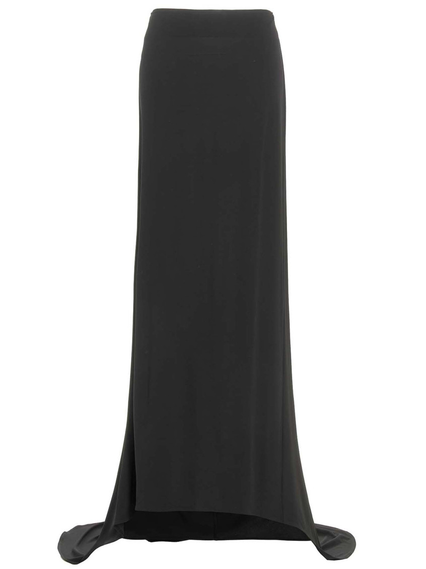 Magda Butrym Black Asymmetrical Long Skirt In Black
