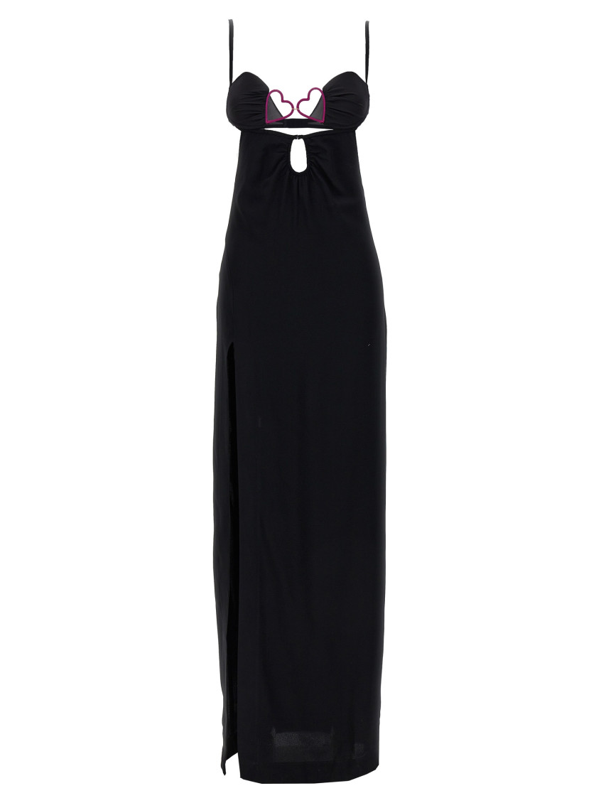 Shop Nensi Dojaka Black Heart Bra Long Dress