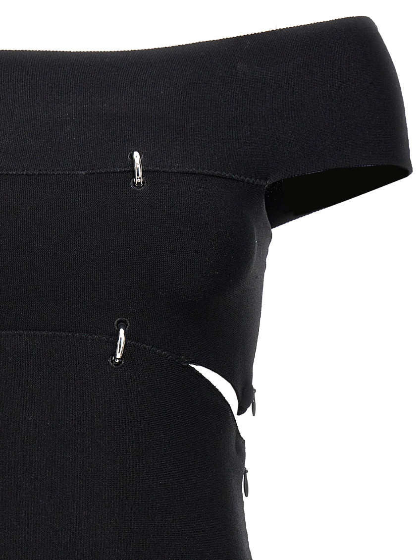 Tシャツ・カットソー ALEXANDER MCQUEEN Black Stretch Viscose Blend Top Alexander Mcqueen Black Stretch Viscose Blend Top for Women
