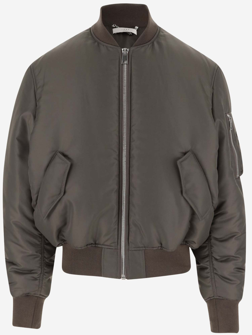 1989 Studio Padded Bomber Jacket With Embroidered Logo In Brown