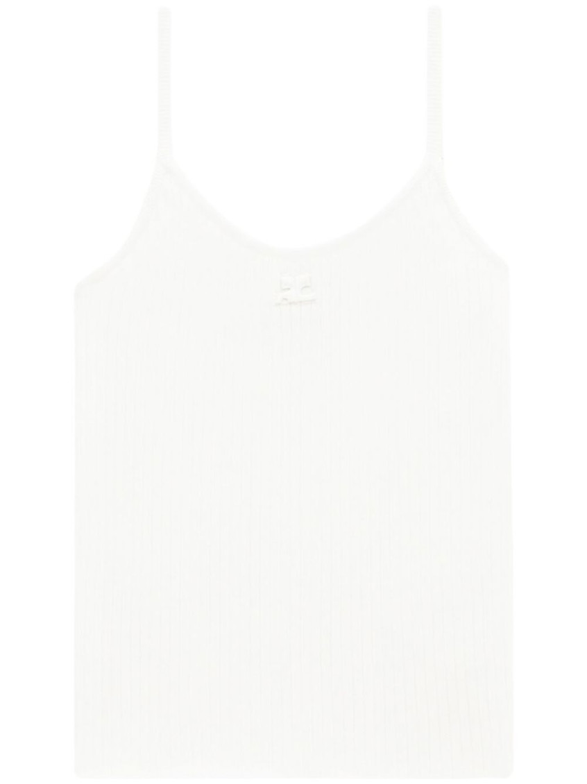 Courrèges Reedition Ribbed Knitted Tank Top Clothing In White