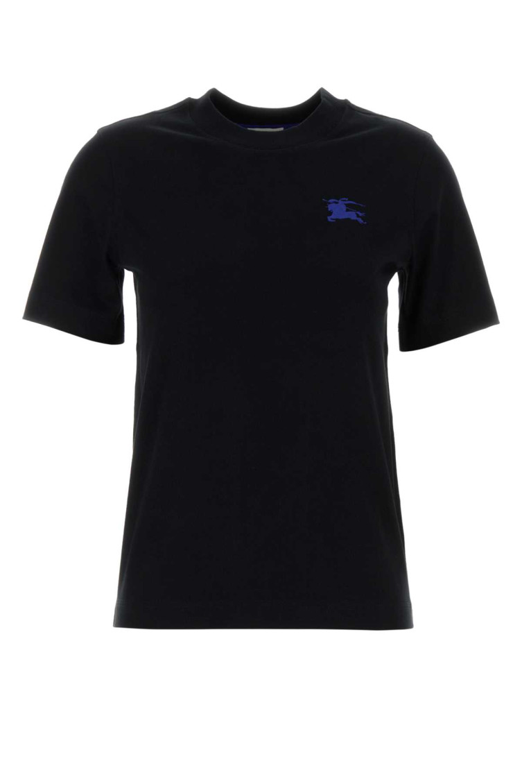 Burberry Black Cotton T-shirt In Black