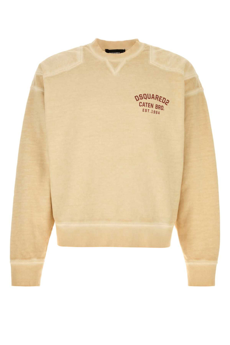 Dsquared2 Beige Logo Cotton Sweatshirt In Neutral