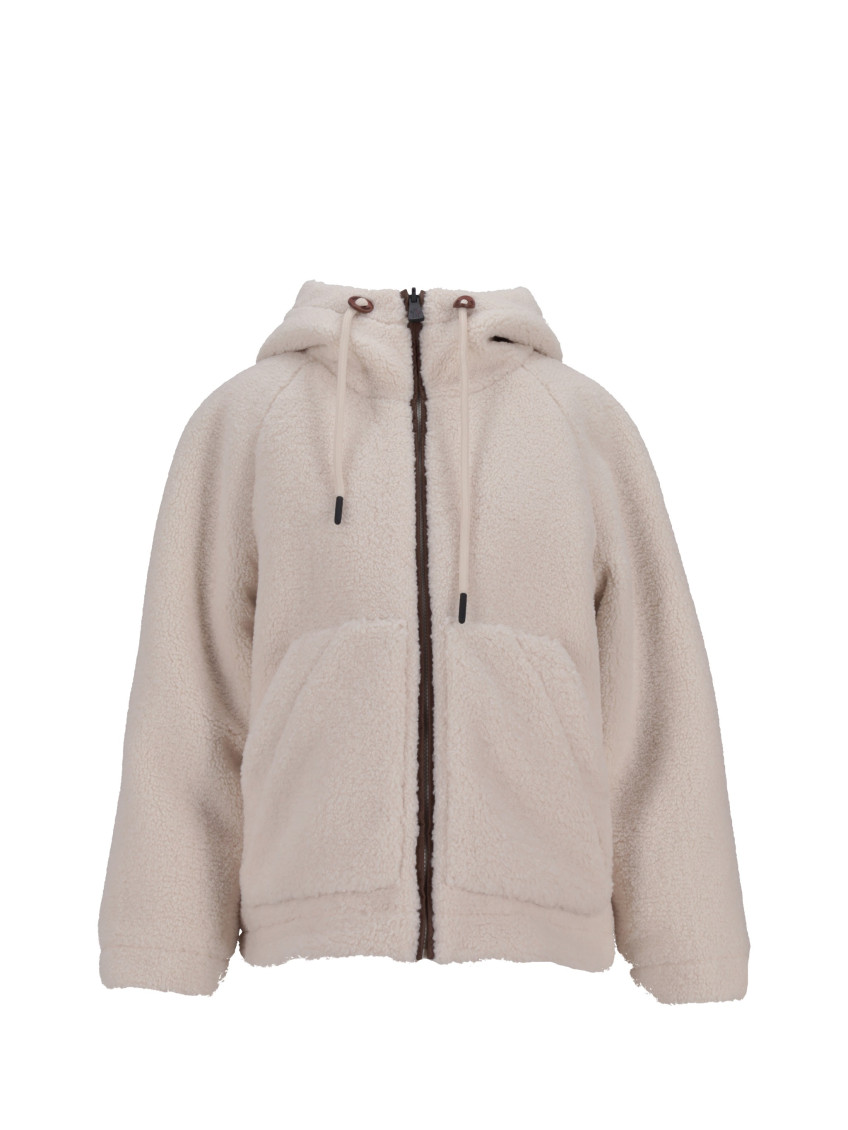 Moncler Grenoble Yushan Hooded Jacket And Pockets In Neutral