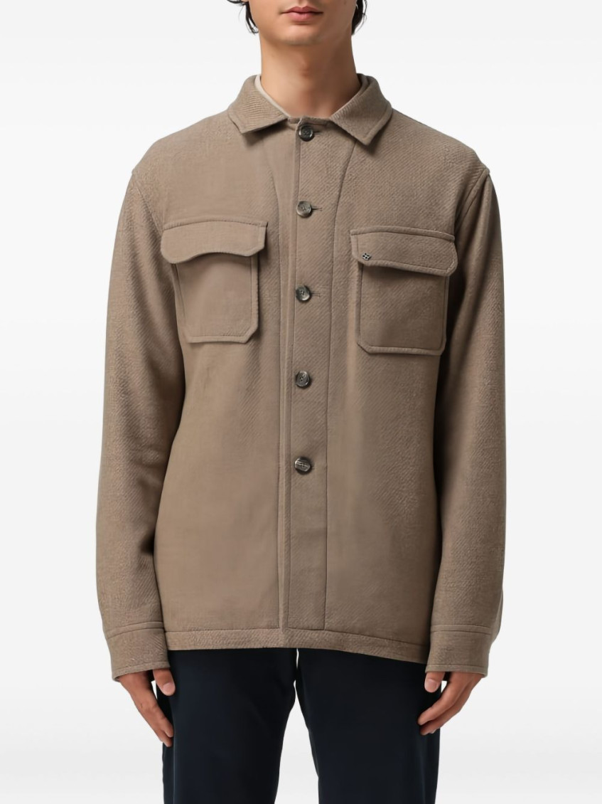 Tagliatore Wool Blend Jacket Flap Pockets In Black