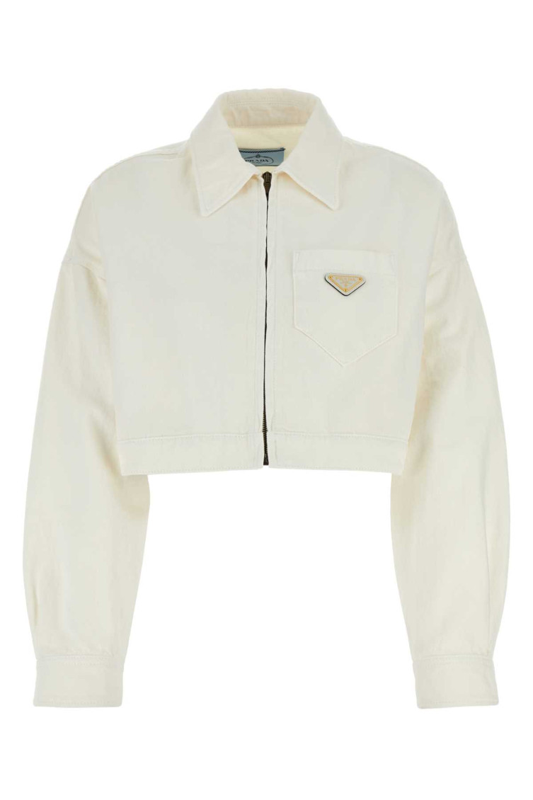 Prada White Denim Jacket In White
