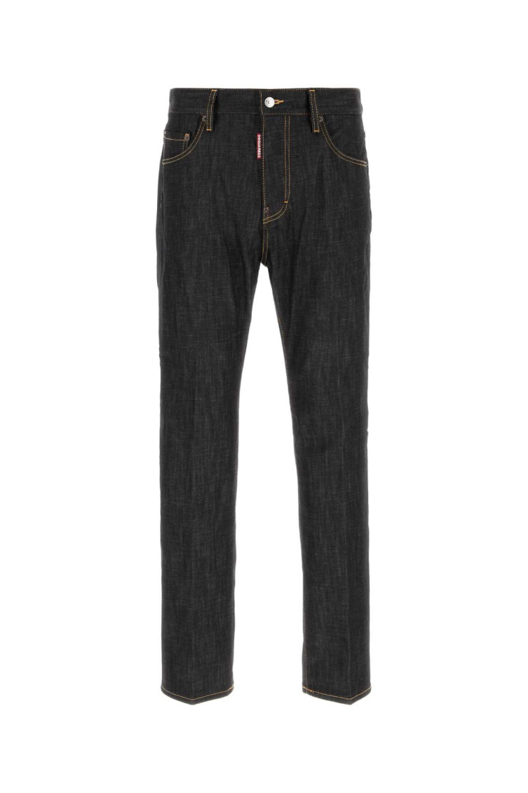 Dsquared2 Black Cotton Denim Jeans In Black
