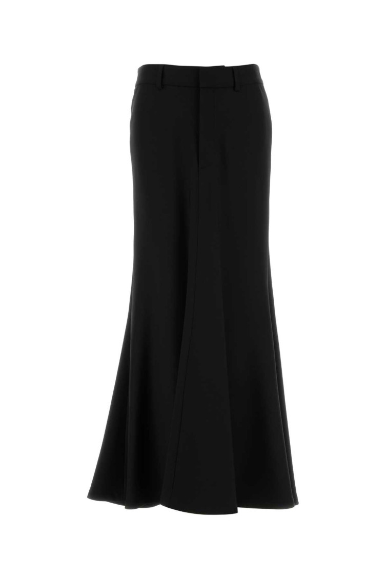 Balenciaga Black Wool Skirt In Black