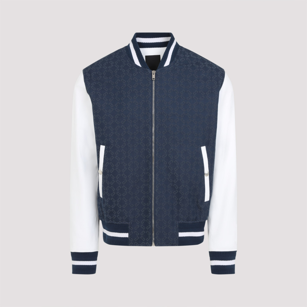 Shop Givenchy Navy Blue Cotton Bomber