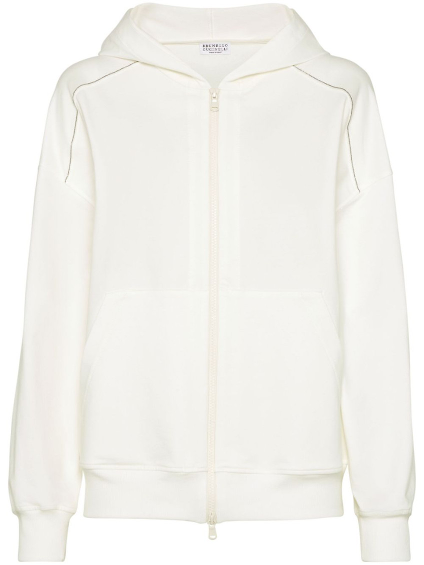 Brunello Cucinelli Monili-embellished Hoodie In White