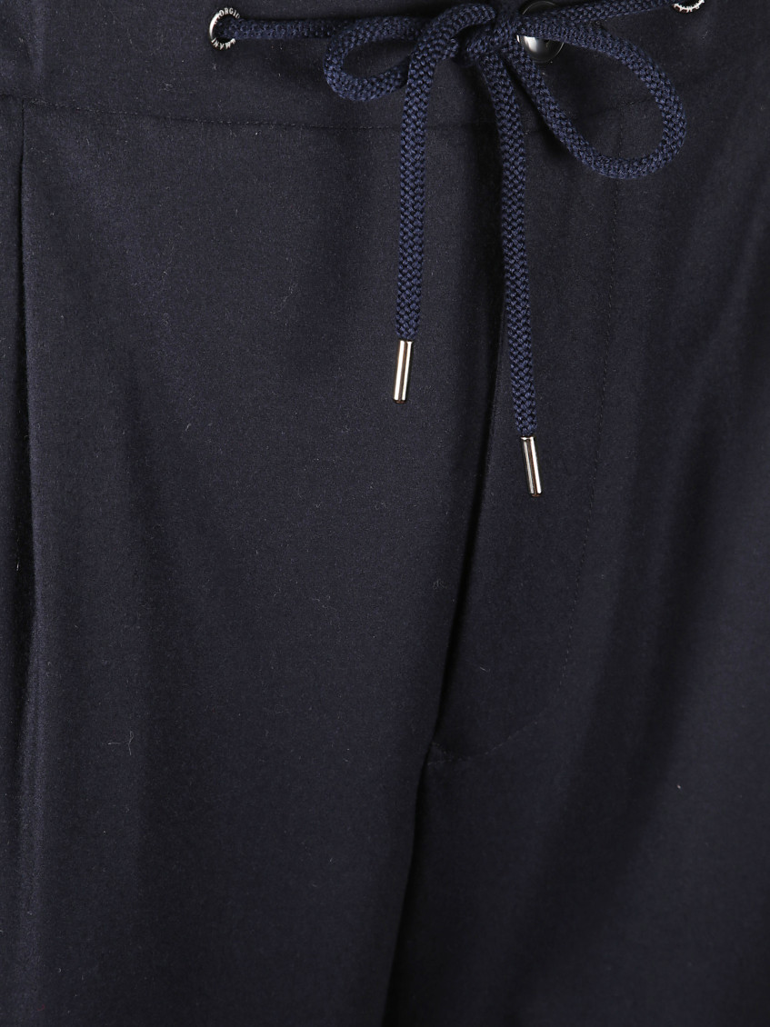 Giorgio Armani Navy Blue Slim-fit Pant for Men Online USA at