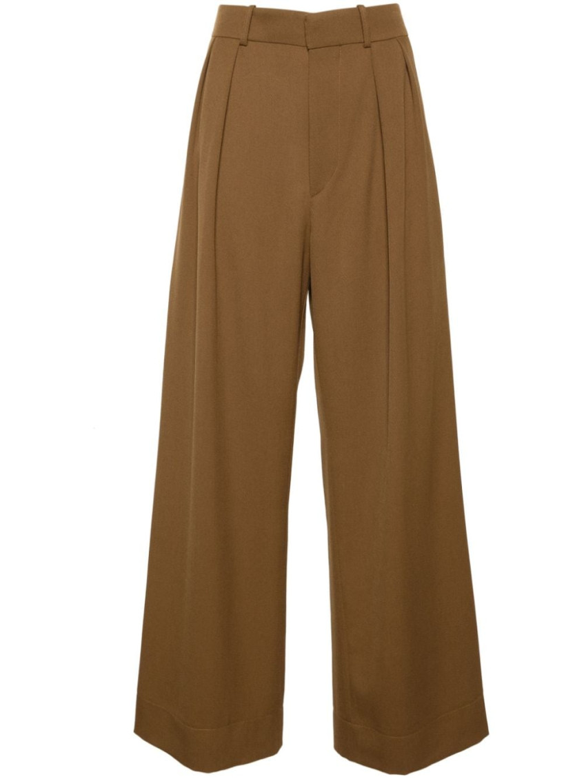 Wardrobe.nyc Virgin-wool Wide-leg Trousers In Brown