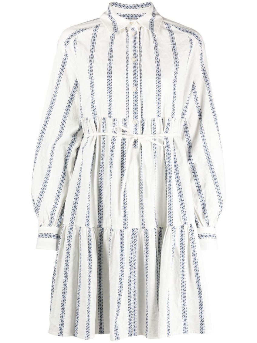 Woolrich White White Geo Jacquard Mini Dress In White
