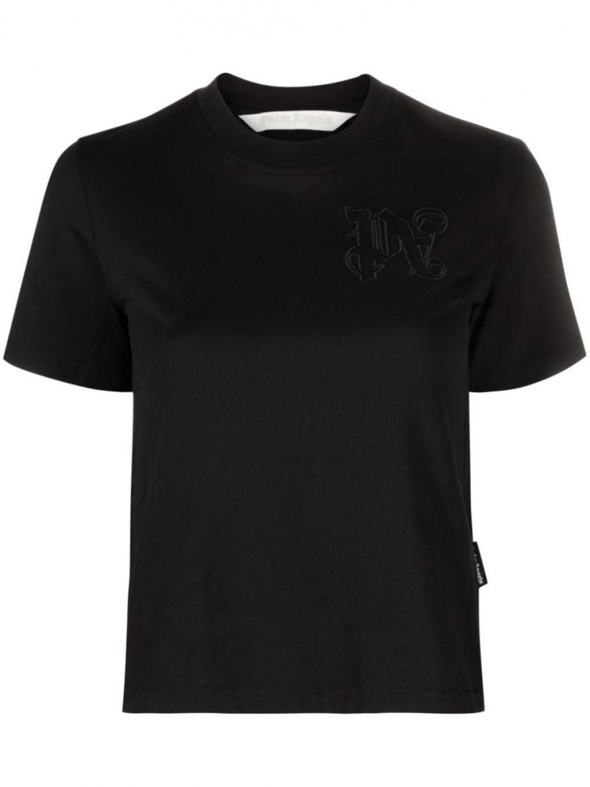 Palm Angels T-shirt Monogram In Black