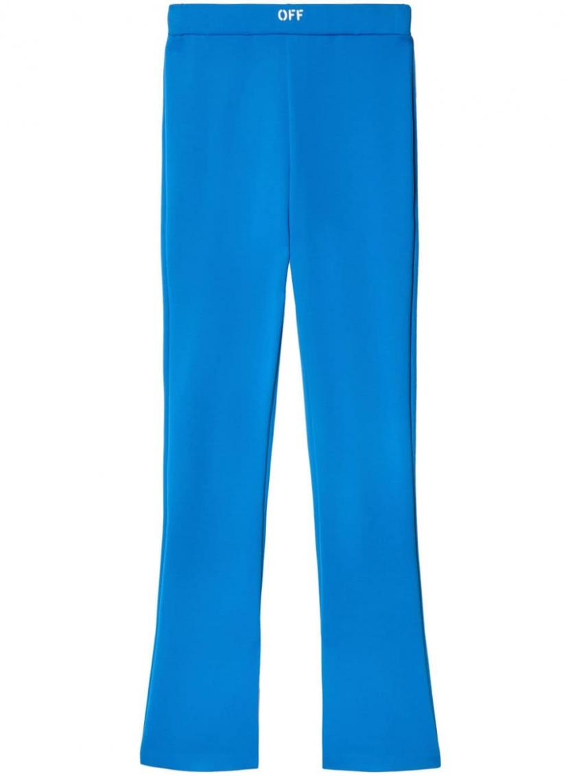 Off-white Light Blue Light Blue High Waisted Flared Leggings