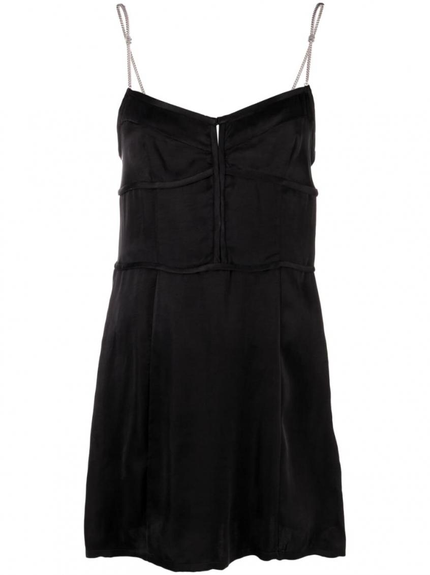 Palm Angels Chain-straps Mini Dress In Grey