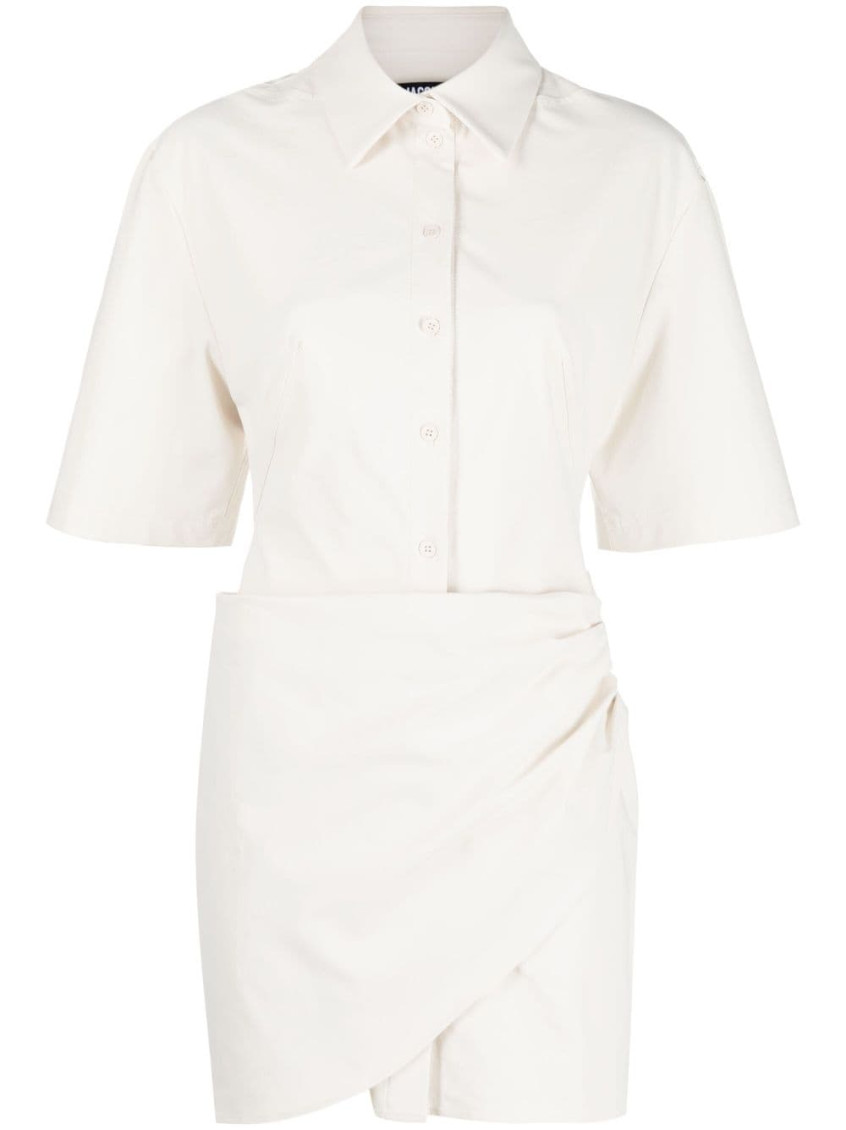 Shop Jacquemus White La Robe Camisa Dress