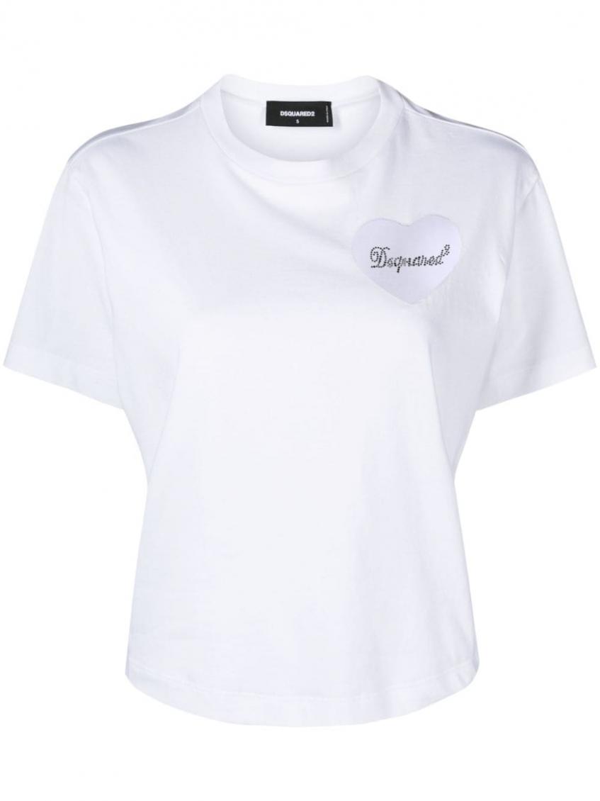 Shop Dsquared2 White White Logo Print T-shirt