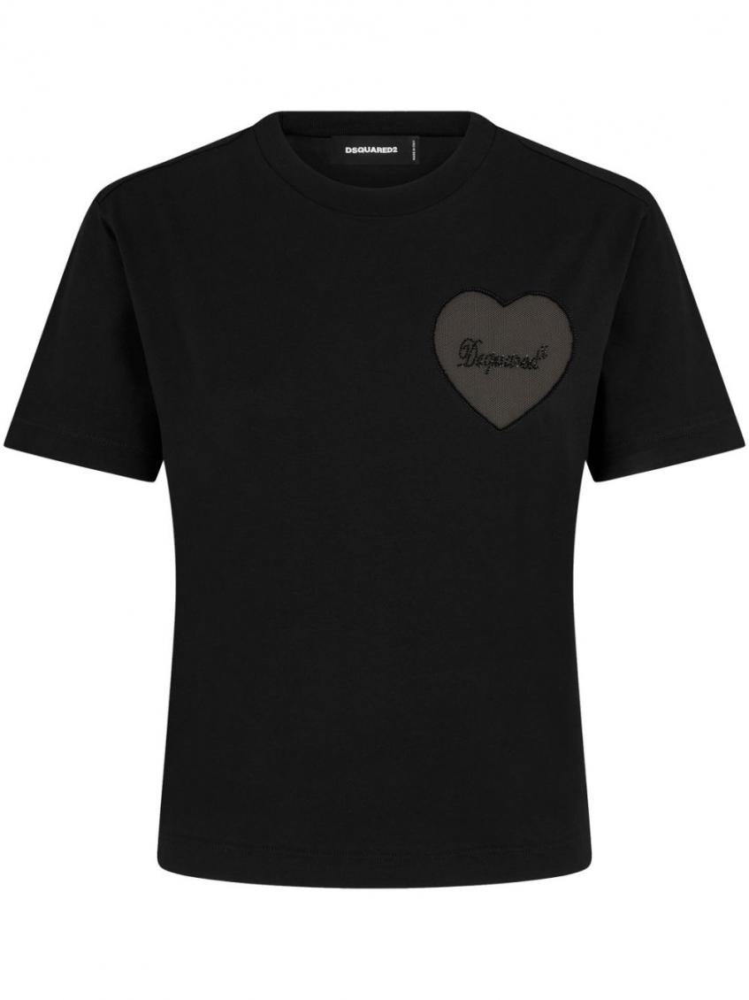 Dsquared2 Women Boxy-fit Cotton T-shirt In Black