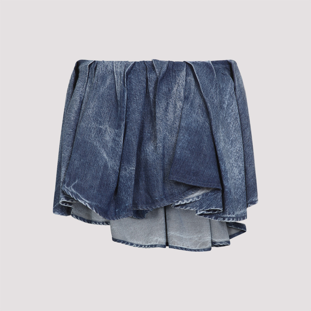 Shop Diesel Blue De-ria-fsg Mini Skirt