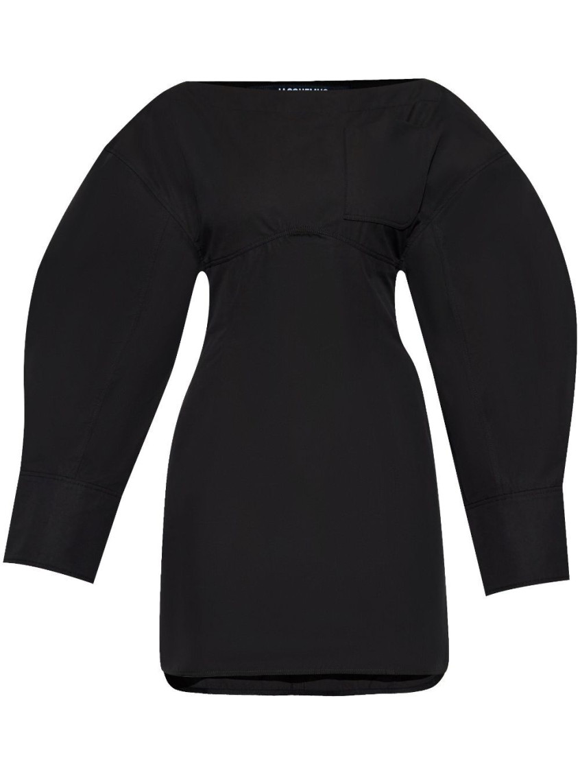 Jacquemus Shirt Dress Featuring Adjustable Belt In Black