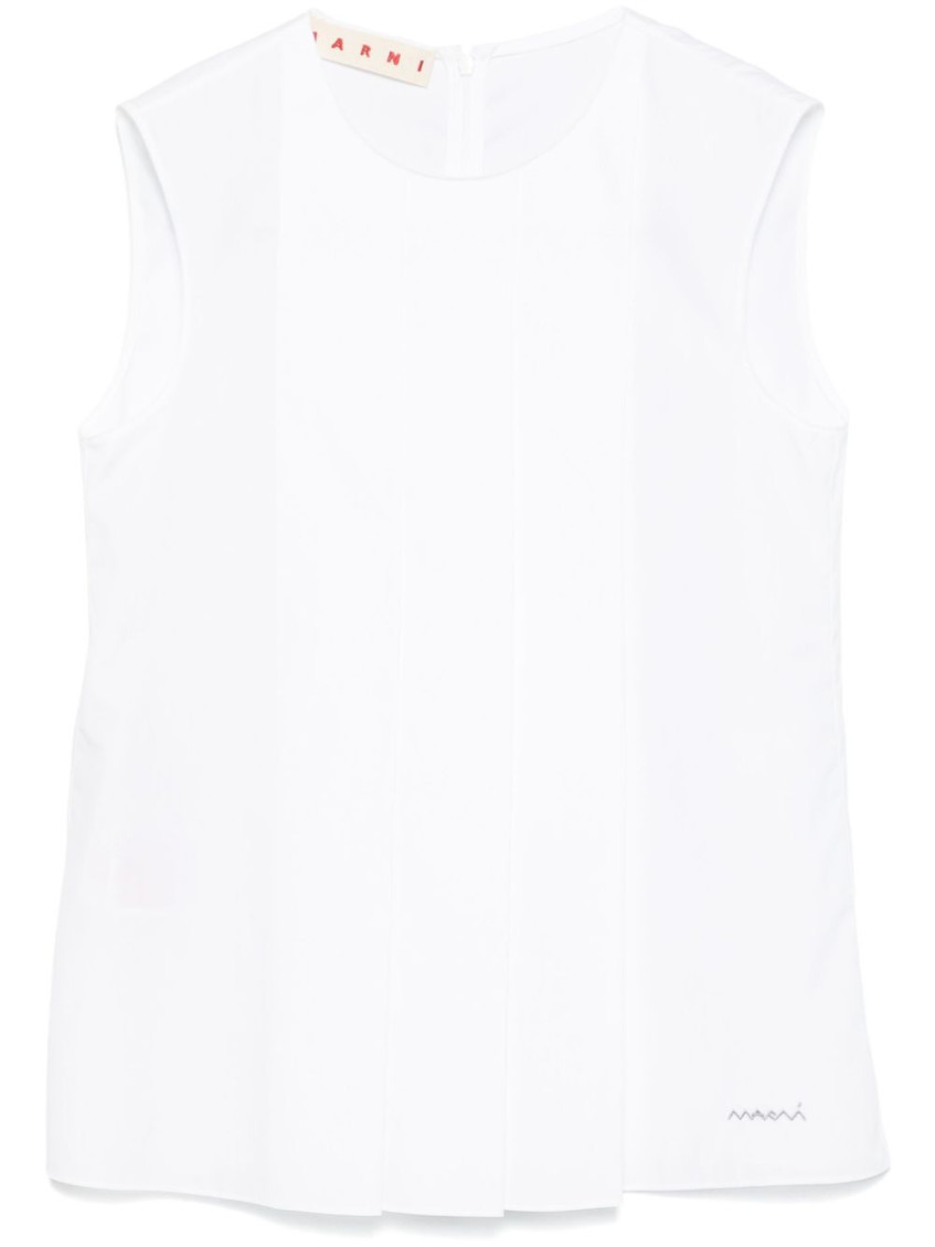 Marni Women Pleat-detail Sleeveless Blouse In White