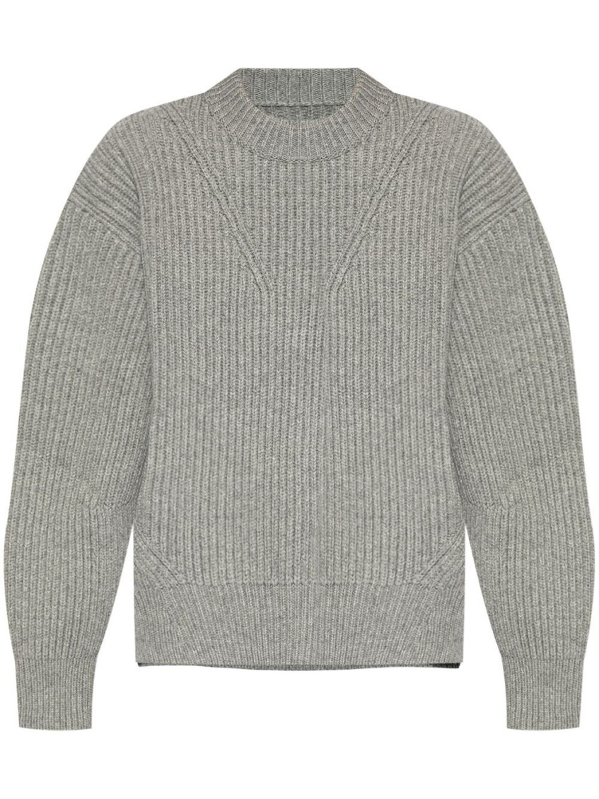 Jil Sander Ribbed Mock Neck Knitwear With Relaxed Fit In Grey