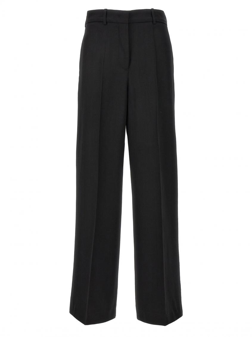 Jil Sander Elasticated-waist Wide-leg Trousers In Black