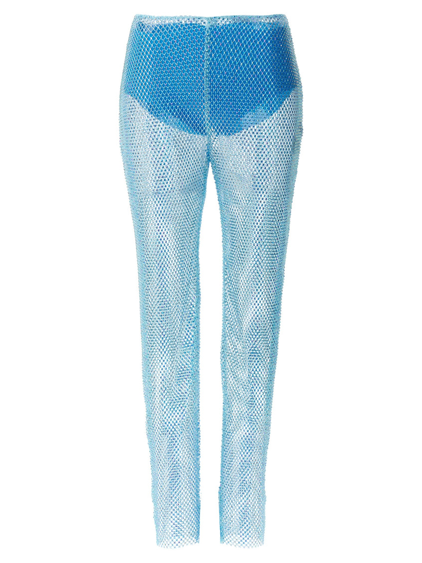 Giuseppe Di Morabito Light Blue Sequin Appliques Pants In Light Blue