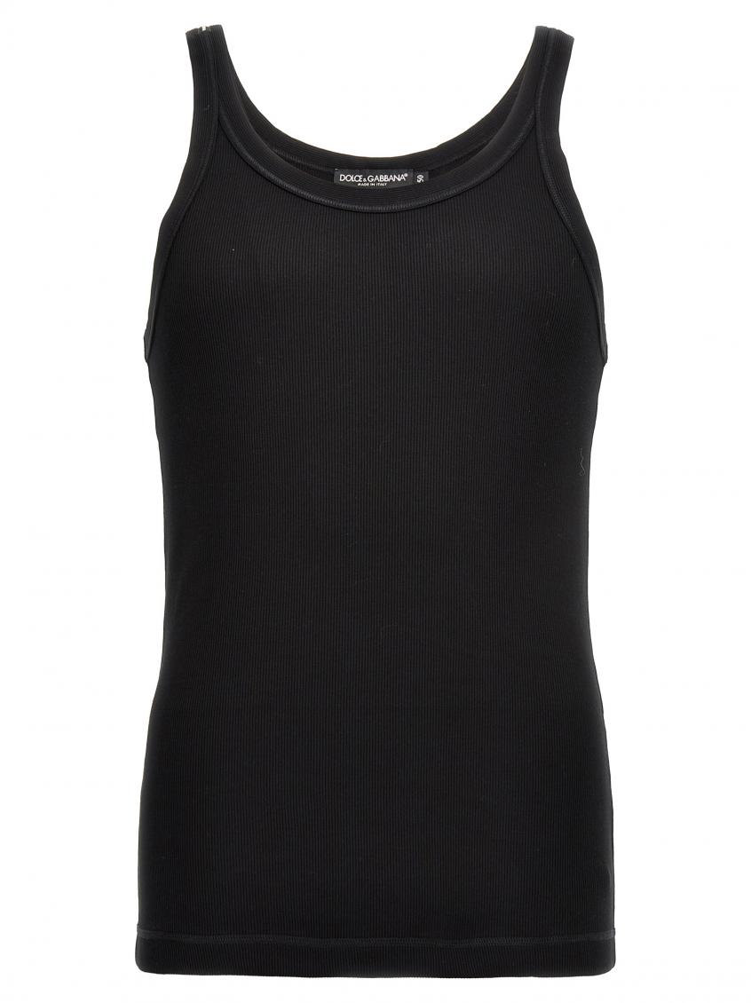 Dolce & Gabbana Marcello Ribbed-knit Tank Top In Black