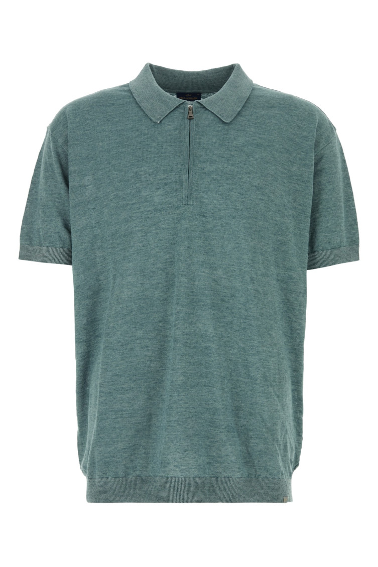 Shop Paul & Shark Green Short Sleeve Zip Polo