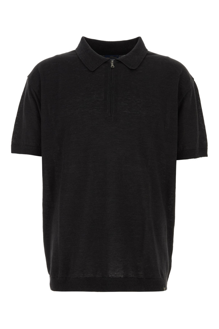 Shop Paul & Shark Black Short Sleeve Zip Polo