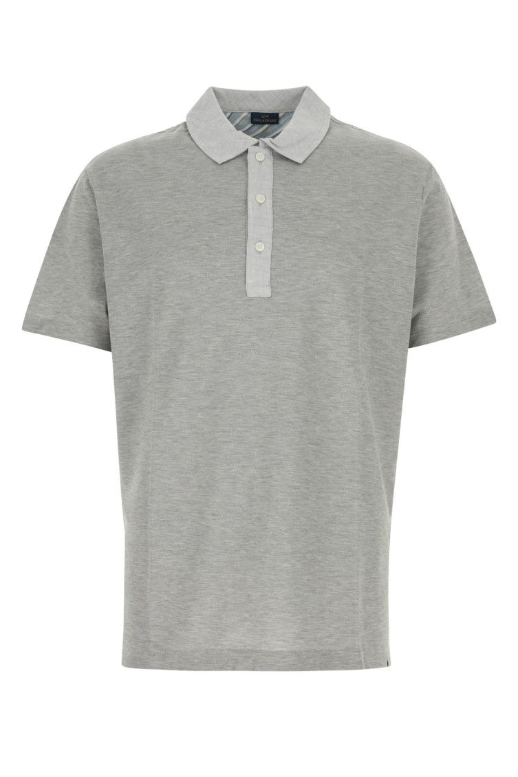 Paul & Shark Grey Short Sleeve Solid Polo