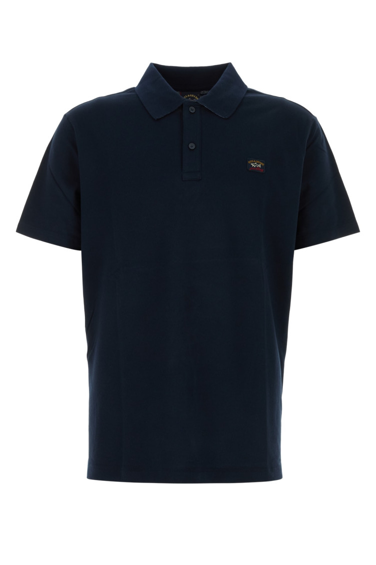 Shop Paul & Shark Navy Blue Short Sleeve Logo Polo