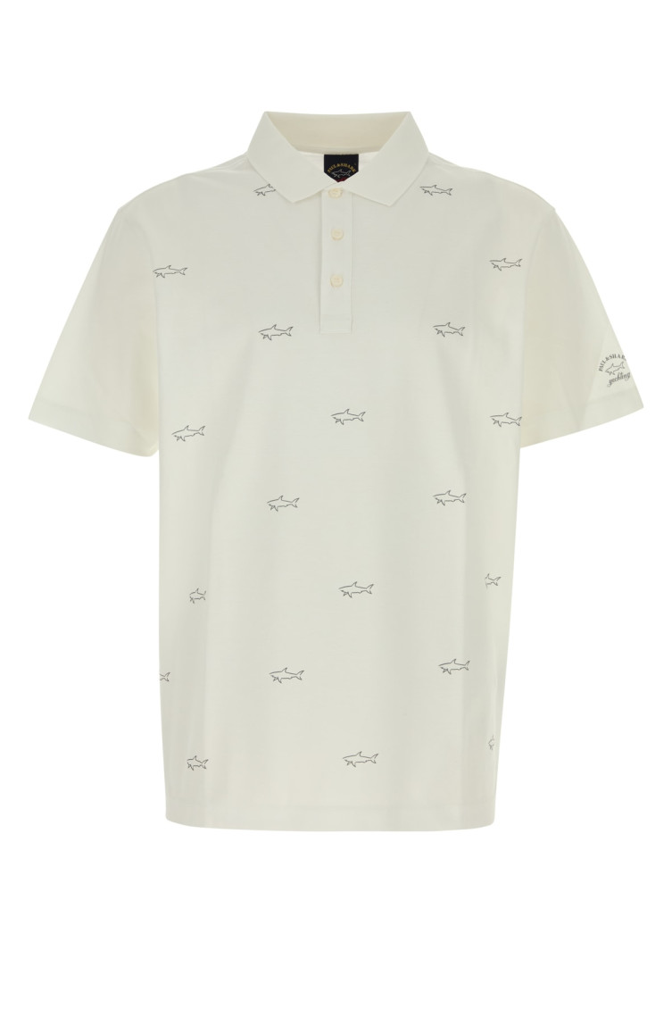 Shop Paul & Shark White Logo Print Polo
