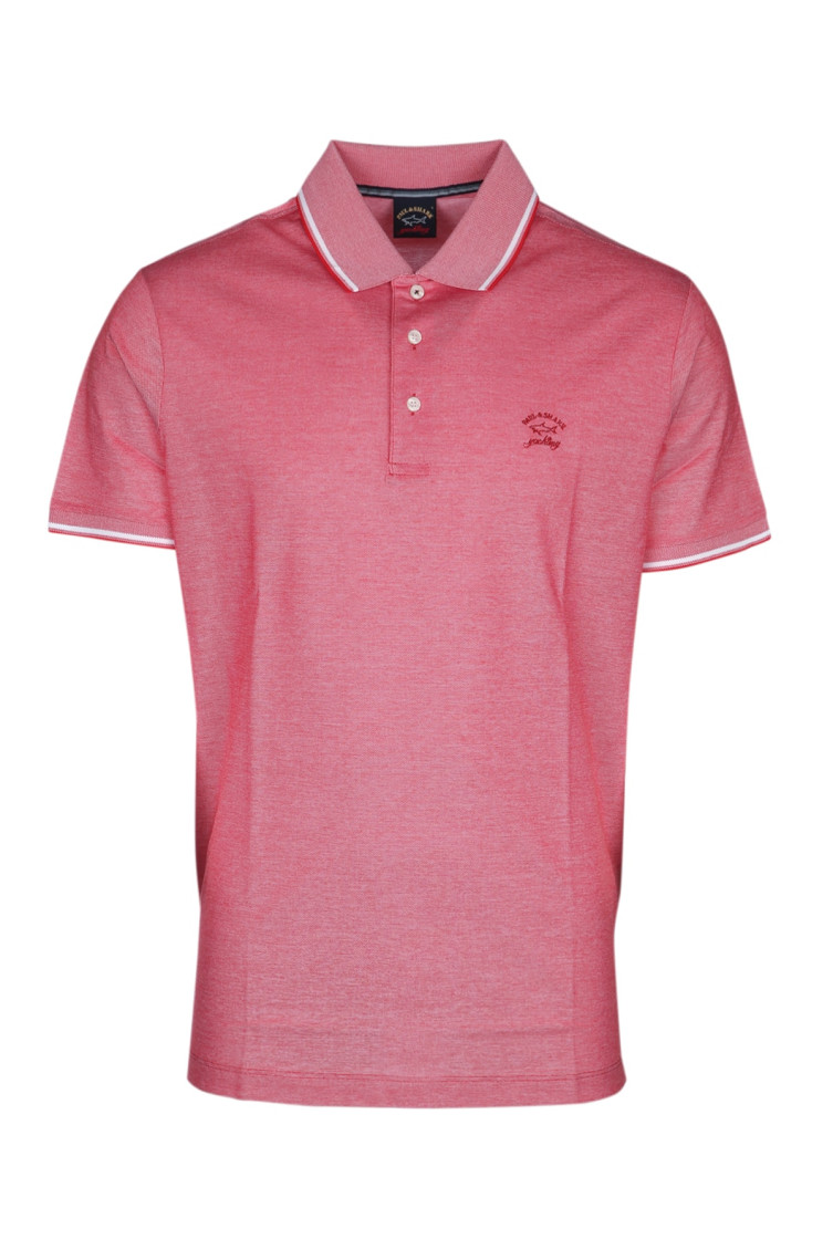 Shop Paul & Shark Red Short Sleeve Logo Polo