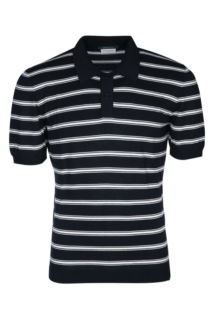Shop Paul & Shark Black Short Sleeve Striped Polo
