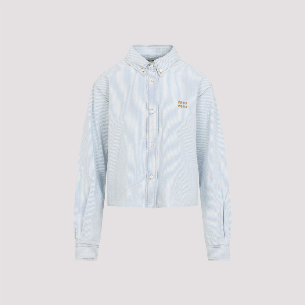 MIU MIU LIGHT BLUE COTTON SHIRT