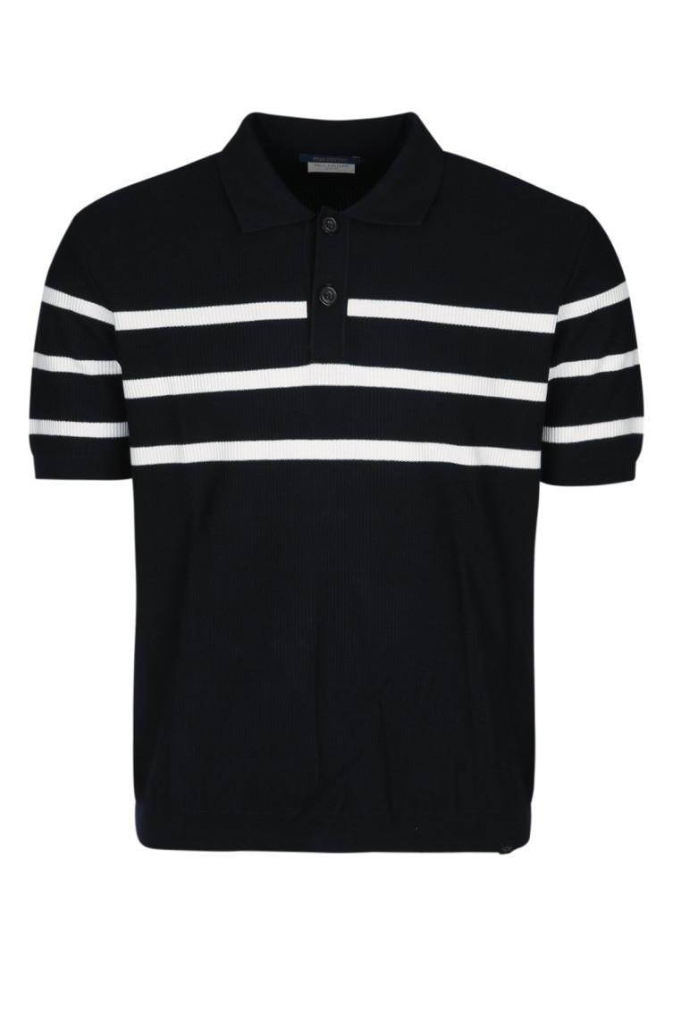 Shop Paul & Shark Black Short Sleeve Striped Polo
