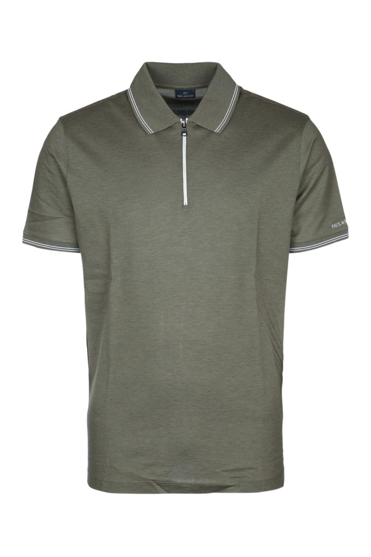 Shop Paul & Shark Green Short Sleeves Logo Polo