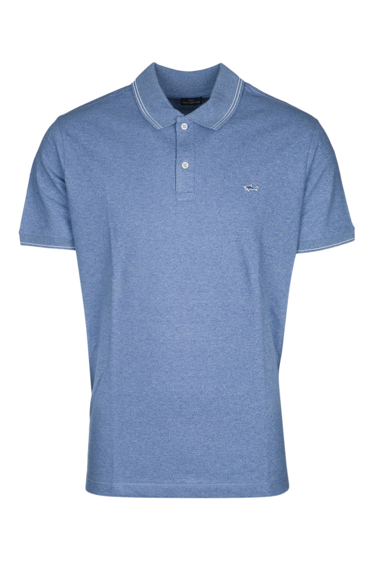 Shop Paul & Shark Blue Short Sleeves Logo Polo