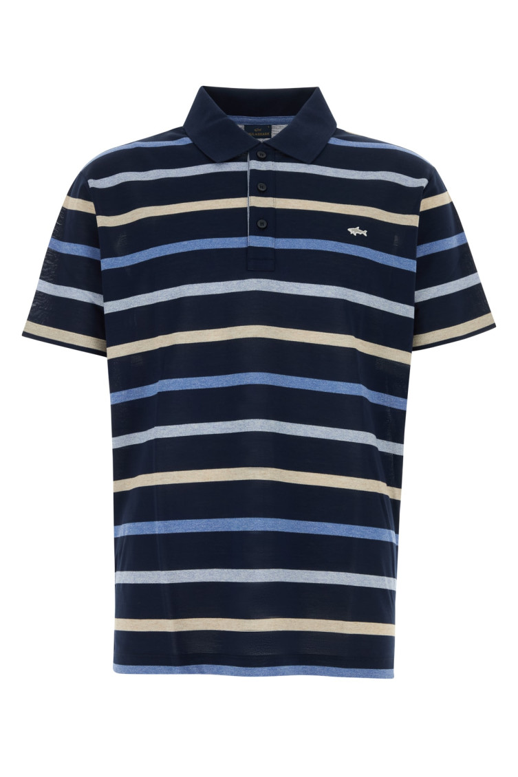 Shop Paul & Shark Blue Striped Logo Polo
