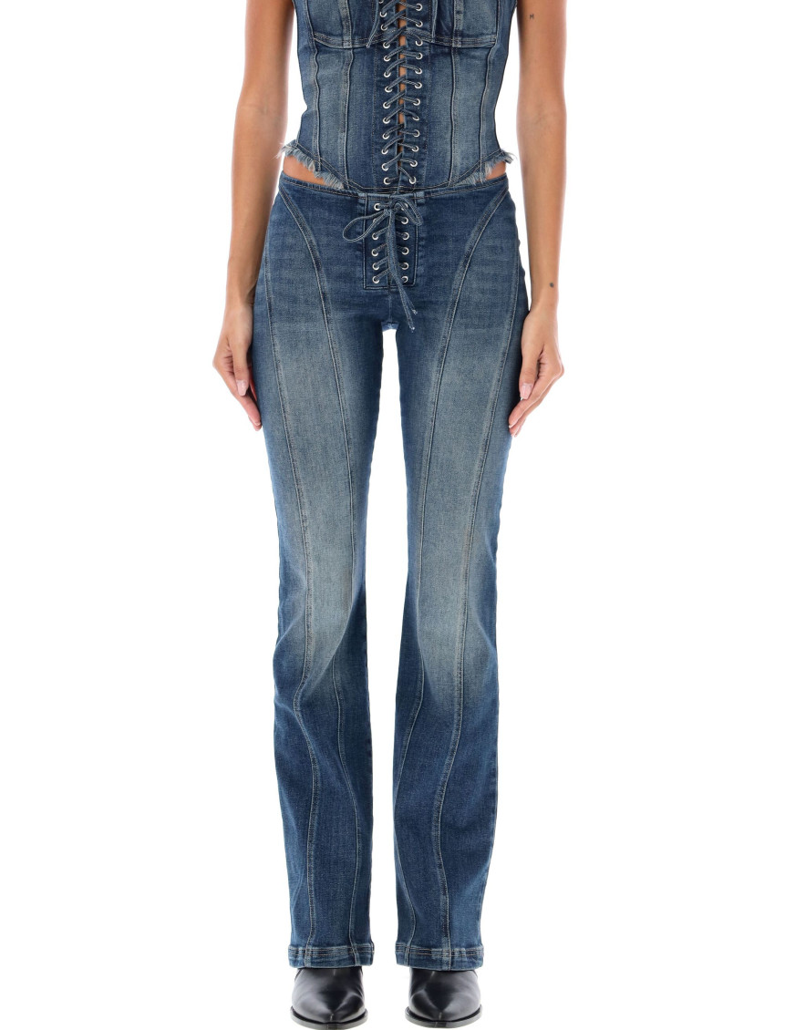 Misbhv Lara Laced Flare Leg Jeans
