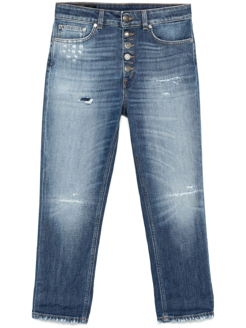 Dondup Trousers Featuring Distressed Effect And Rolled Cuffs