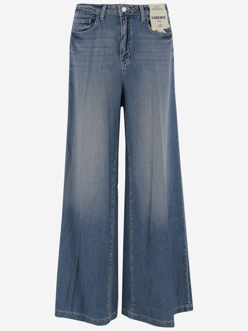 L Agence Logo-patch Wide-leg Jeans